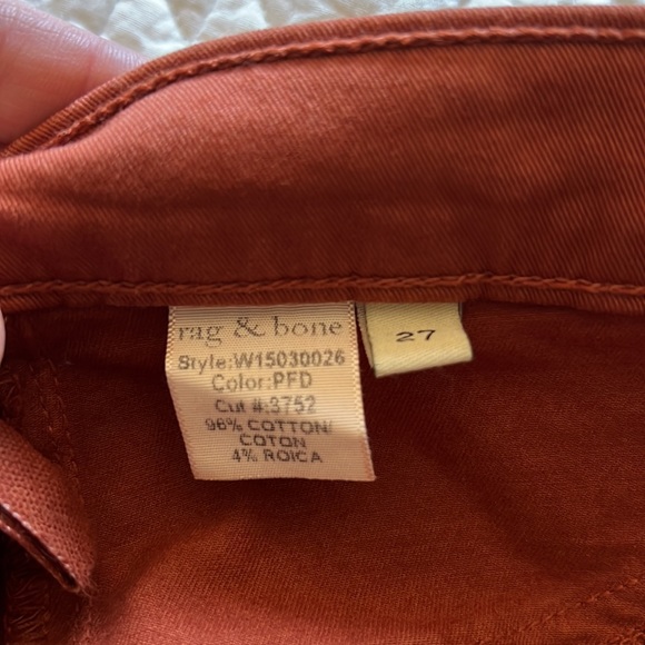 Rag and Bone/Jean rust colored leggings in durable cotton blend. - Picture 6 of 6